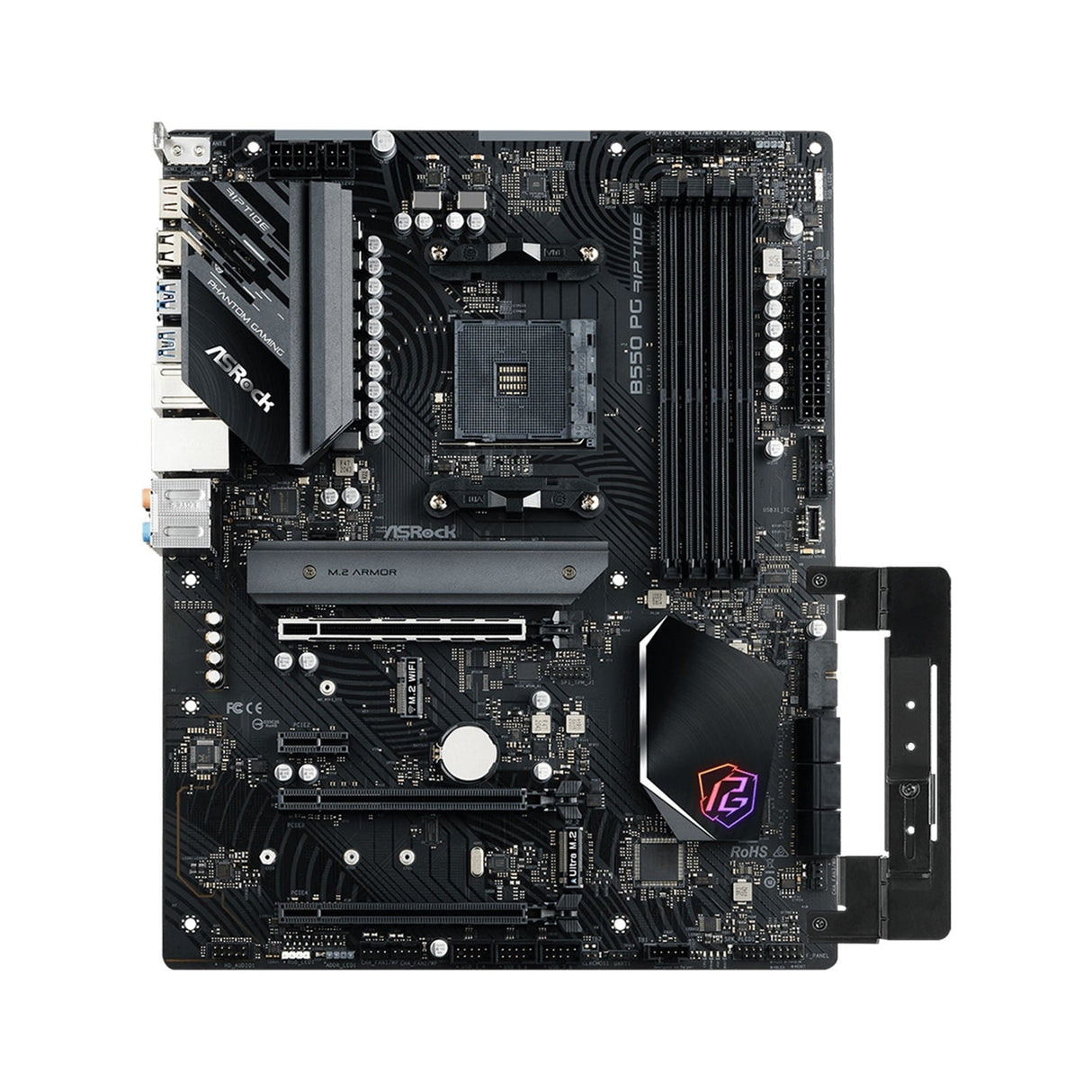 ASRock B550 PG RIPTIDE AMD AM4 Socket Motherboard, ATX, 4x DDR4 Slots, 2x M.2 Socket, 2.5GbE LAN, 1x HDMI Port