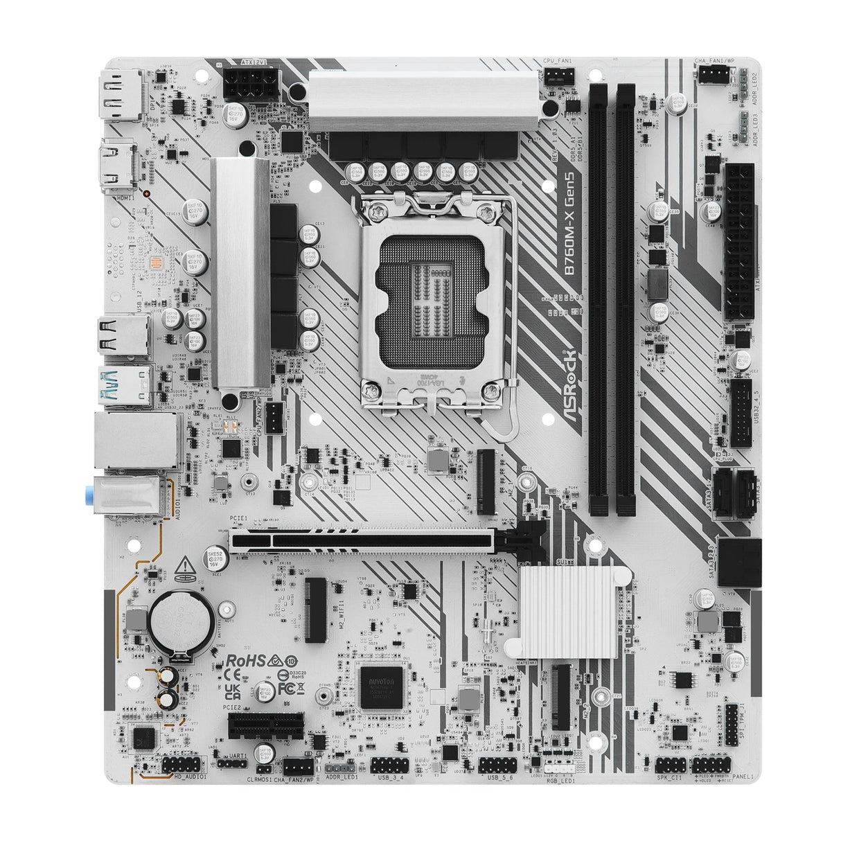 ASRock B760M-X Gen5 Intel 1700 Socket Motherboard, Micro-ATX, 2x DDR5 Slots, 2x M.2 Socket, 2.5GbE LAN, 1x DisplayPort / 1x HDMI Port