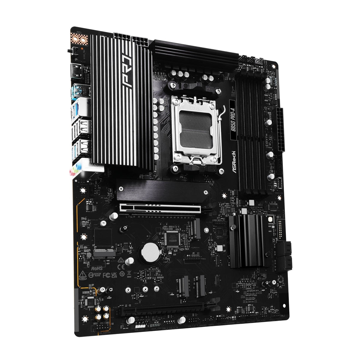 ASRock B850 Pro-A AMD AM5 Socket Motherboard, ATX, 4x DDR5 Slots, 4x M.2 Sockets, 2.5GbE LAN, 1x HDMI Port / 1x USB-C