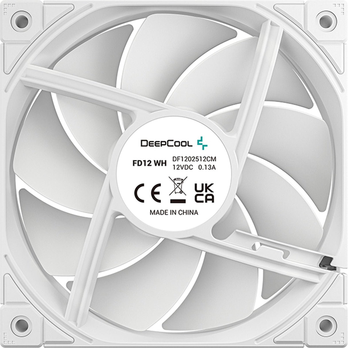 DeepCool FD12 120mm Case Fan 3-Pack, PWM Control, High Airflow, Low Noise, Hydro Bearing, White, Anti-Vibration Pads, 4-Pin Connector