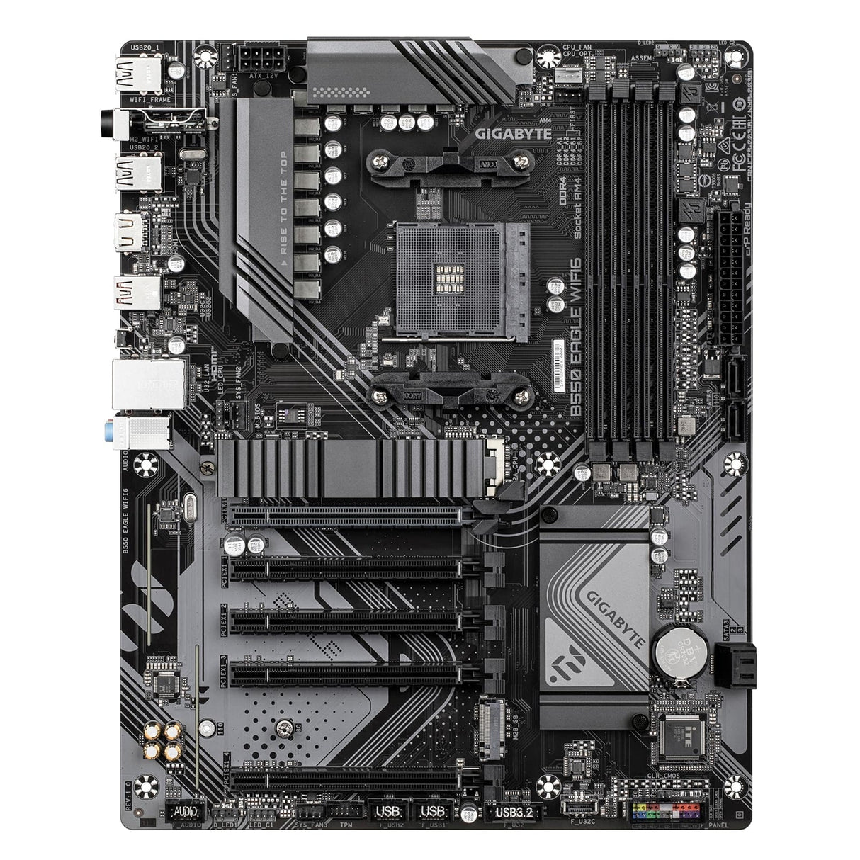 Gigabyte B550 EAGLE WIFI6 AMD AM4 Socket Motherboard, ATX, 4x DDR4 Slots, 2x M.2 Sockets, GbE LAN, Wi-Fi 6, 1x HDMI Port