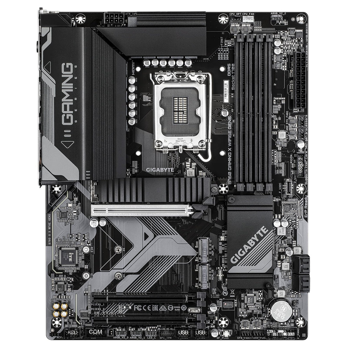 Gigabyte B760 GAMING X WIFI6E GEN5 Socket Motherboard, ATX, 4x DDR5 Slots, 3x M.2 Socket, 2.5GbE LAN, Wi-Fi 6E, 1x HDMI Port / 1x Display Port
