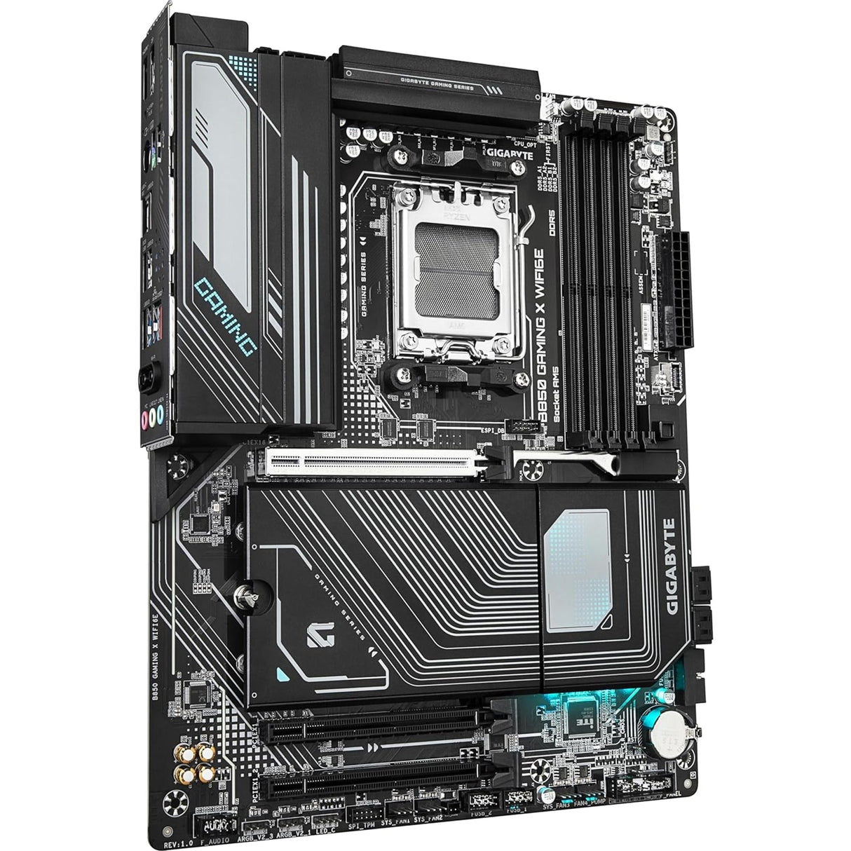 Gigabyte B850 GAMING X WIFI6E AMD AM5 Socket Motherboard, ATX, 4x DDR5 Slots, 3x M.2 Sockets, Fitted I/O Shield, 2.5GbE LAN, Wi-Fi 6E, 1x DisplayPort / 1x HDMI Port