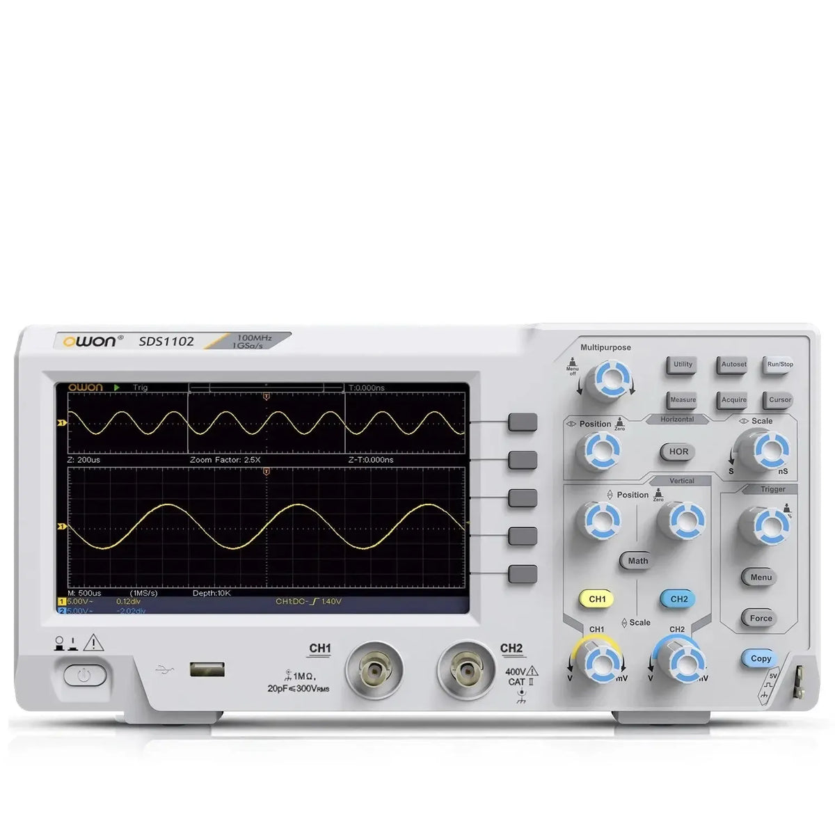 SDS1102 デジタルオシロスコープ 5mV/Div 2 チャンネル 100MhZ SDS1102 デジタルオシロスコープ 5mV/Div 2 チャンネル 100MhZ