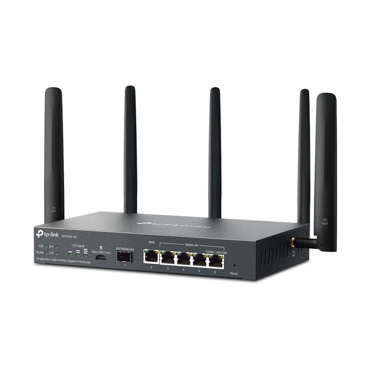 TP-Link Omada ER706W-4G 4G+ Cat6 AX3000 Gigabit VPN Router
