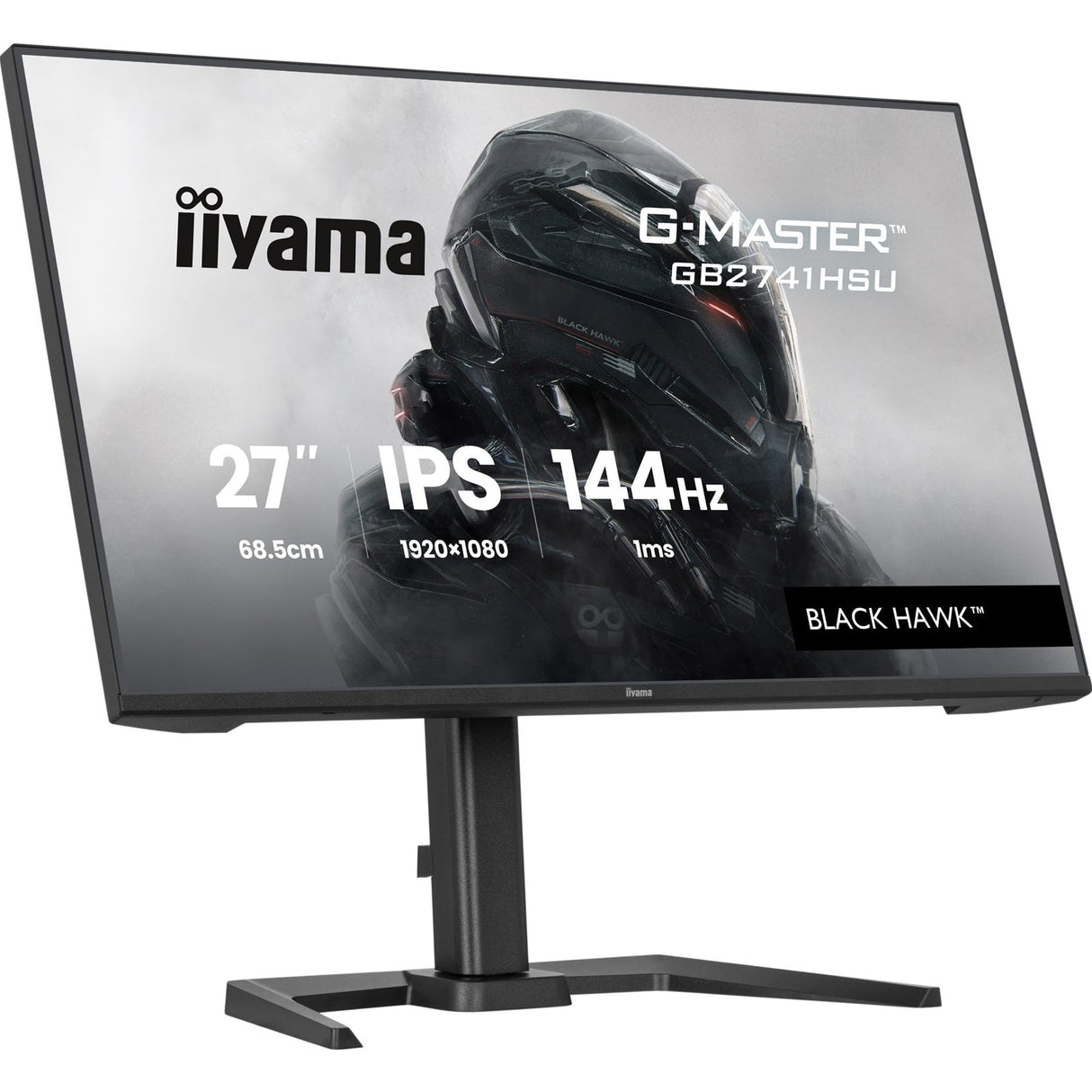 iiyama G-Master Black Hawk gaming monitor GB2741HSU-B1 27" Black, Height Adjustable, IPS, Ultra Slim Bezel, Full HD, 144Hz, 1ms, FreeSync, HDMI, Display Port, USB Hub