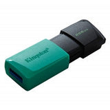 Kingston DataTraveler ExodiaM DTXM/256GB USB Flash Drive, 256GB, USB 3.2, Turquoise / Black, Moving Cap Design