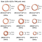 200pcs Copper Washer Assortment