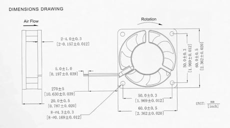 60x60x20 24v DC Fan