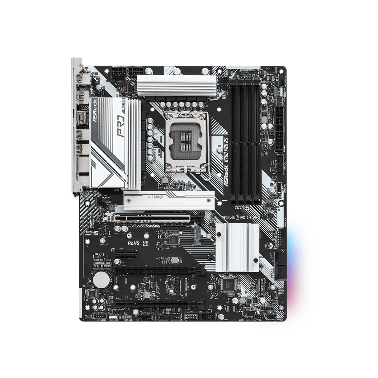 ASRock B760 PRO RS Intel 1700 Socket Motherboard, ATX, 4x DDR5 Slots, 3x M.2 Socket, Fitted I/O Shield, 2.5GbE LAN, 1x DisplayPort / 1x HDMI Port