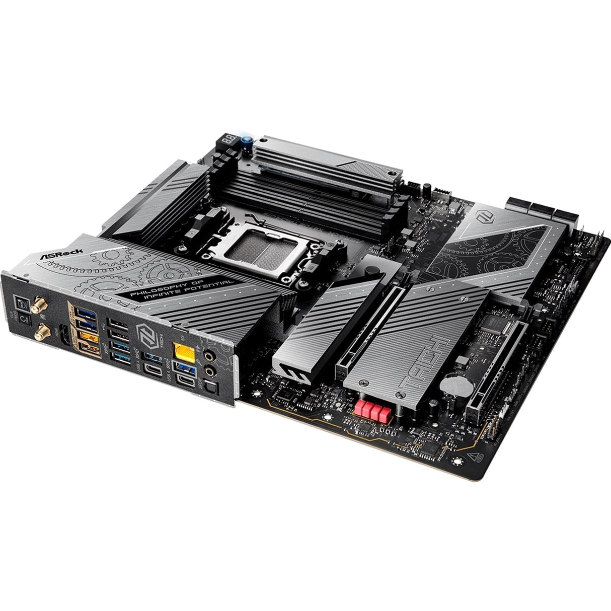 ASRock X870E TAICHI LITE AMD AM5 Socket Motherboard, E-ATX, 4x DDR5 Slots, 4x M.2 Sockets, Fitted I/O Shield, 5GbE LAN, Wi-Fi 7, 1x HDMI Port / 2x USB-C (USB4)