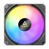 Antec P12 ARGB PWM 120mm Fan 3 pack - 4-Pin, Black, High-Airflow Cooling, 9-Blade Design with Anti-Vibration Pads