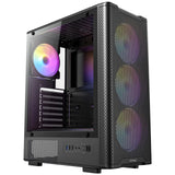 Antec VX310 ARGB Mid-Tower Gaming PC Case - Pre-Installed 4 x 120mm ARGB Fans, Tempered Glass Side Panel, High-Airflow Mesh Front - ATX/Micro-ATX/ITX