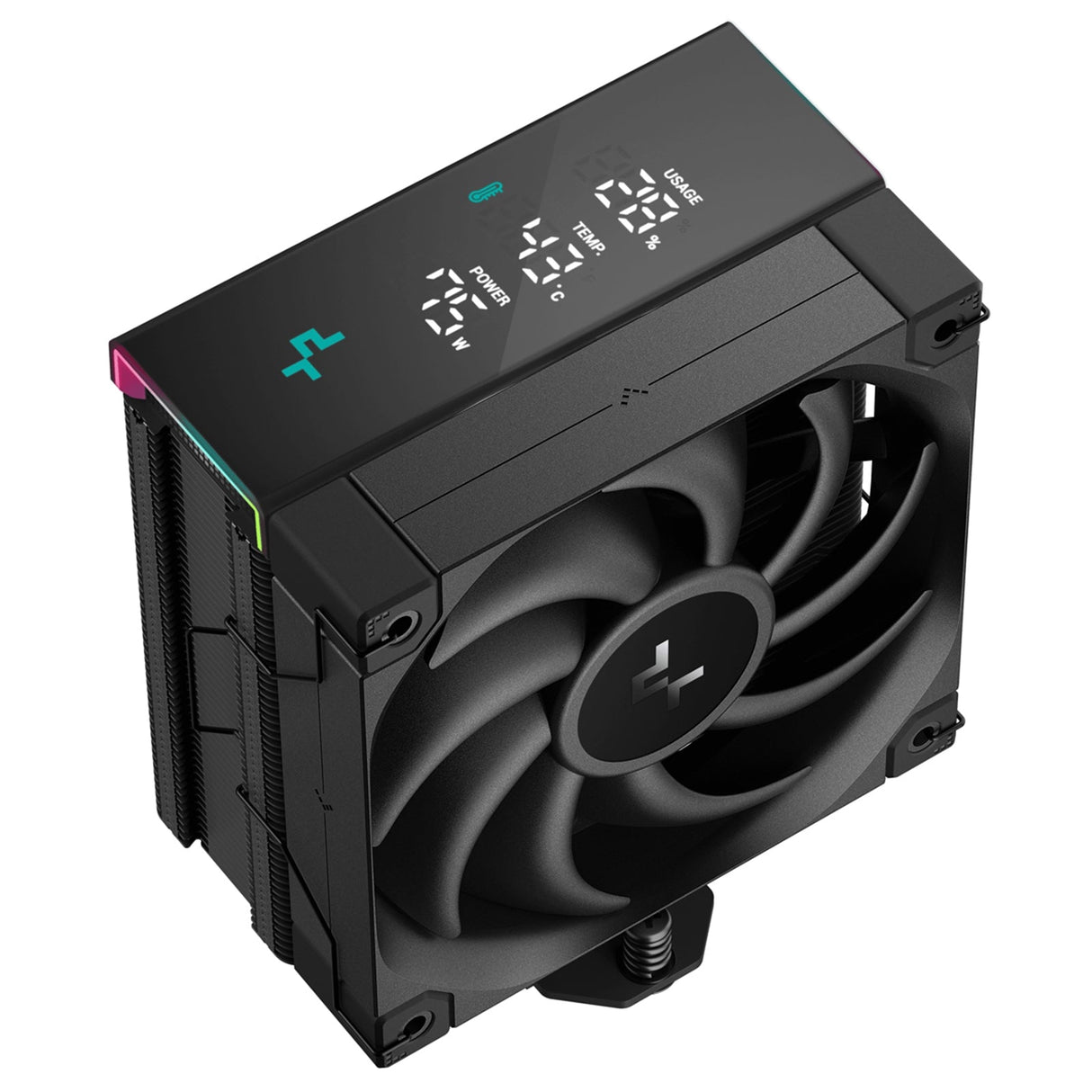 DeepCool AK400 Digital Pro CPU Air Cooler, ARGB Fan & Digital Display, 120mm PWM Fan, 4 Copper Heatpipes, Quiet Operation, Intel & AMD Compatible Black