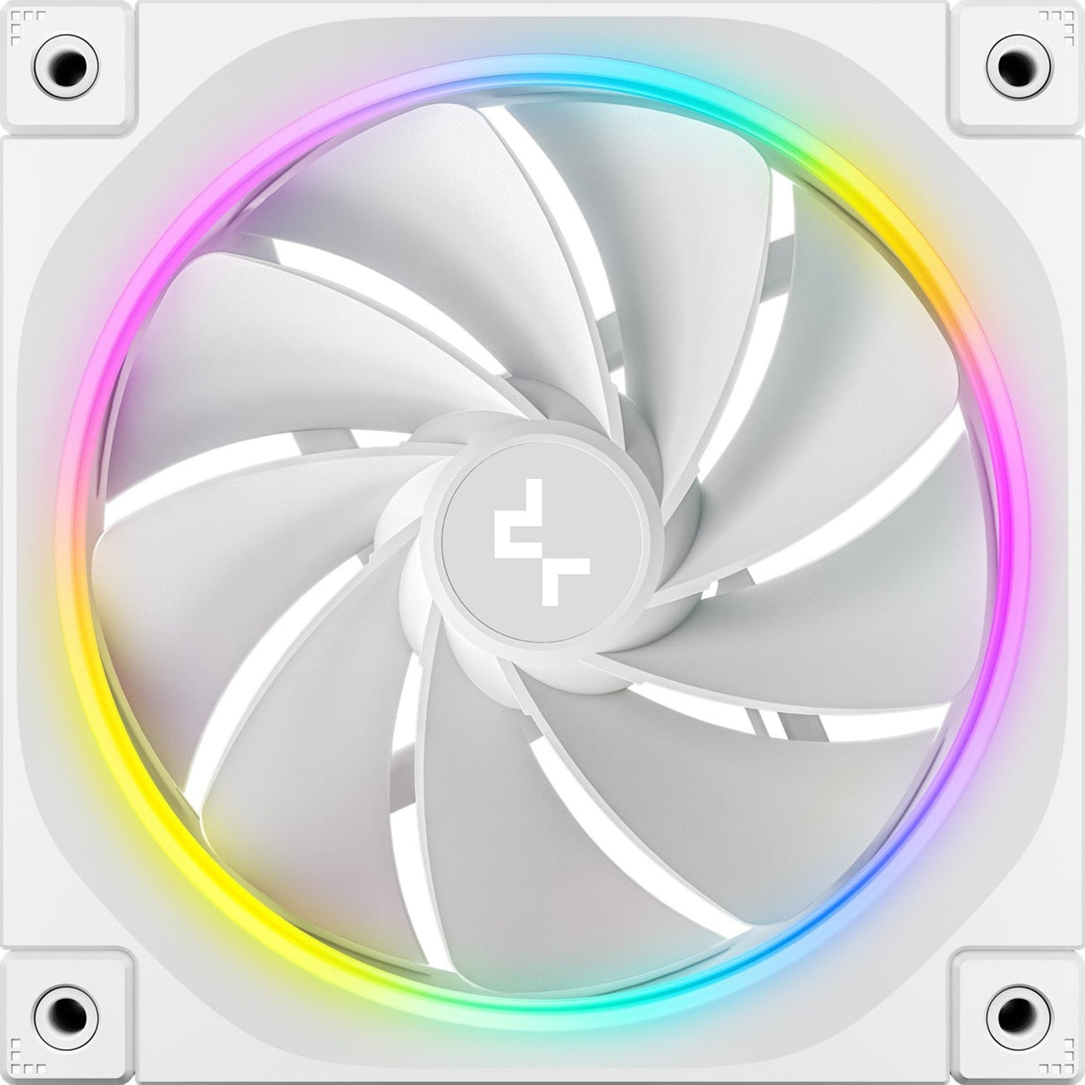 DeepCool FL12 120mm PWM 3 Pack Reverse White Fan - High Performance, Low Noise, Fluid Dynamic Bearing, 36 ARGB LEDs, 500-2150 RPM, 55 CFM Airflow, 4-Pin PWM Control