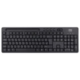 Evo Labs WM-757UK Wireless Keyboard and Mouse Combo Set, With Integrated Tablet/ Mobile/ Smartphone Stand, 2.4GHz Full Size Qwerty UK Layout Keyboard with Wireless Mouse, Ideal for Home/Office, Black
