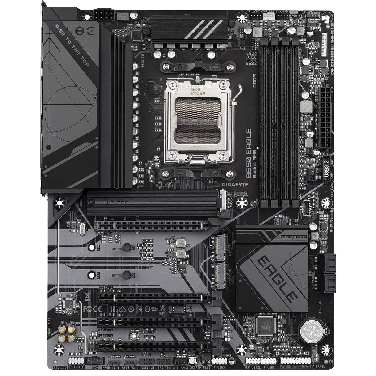 Gigabyte B650 EAGLE AMD AM5 Socket Motherboard, ATX, 4x DDR5 Slots, 3x M.2 Sockets, Fitted I/O Shield, GbE LAN, 1x DisplayPort / 1x HDMI Port
