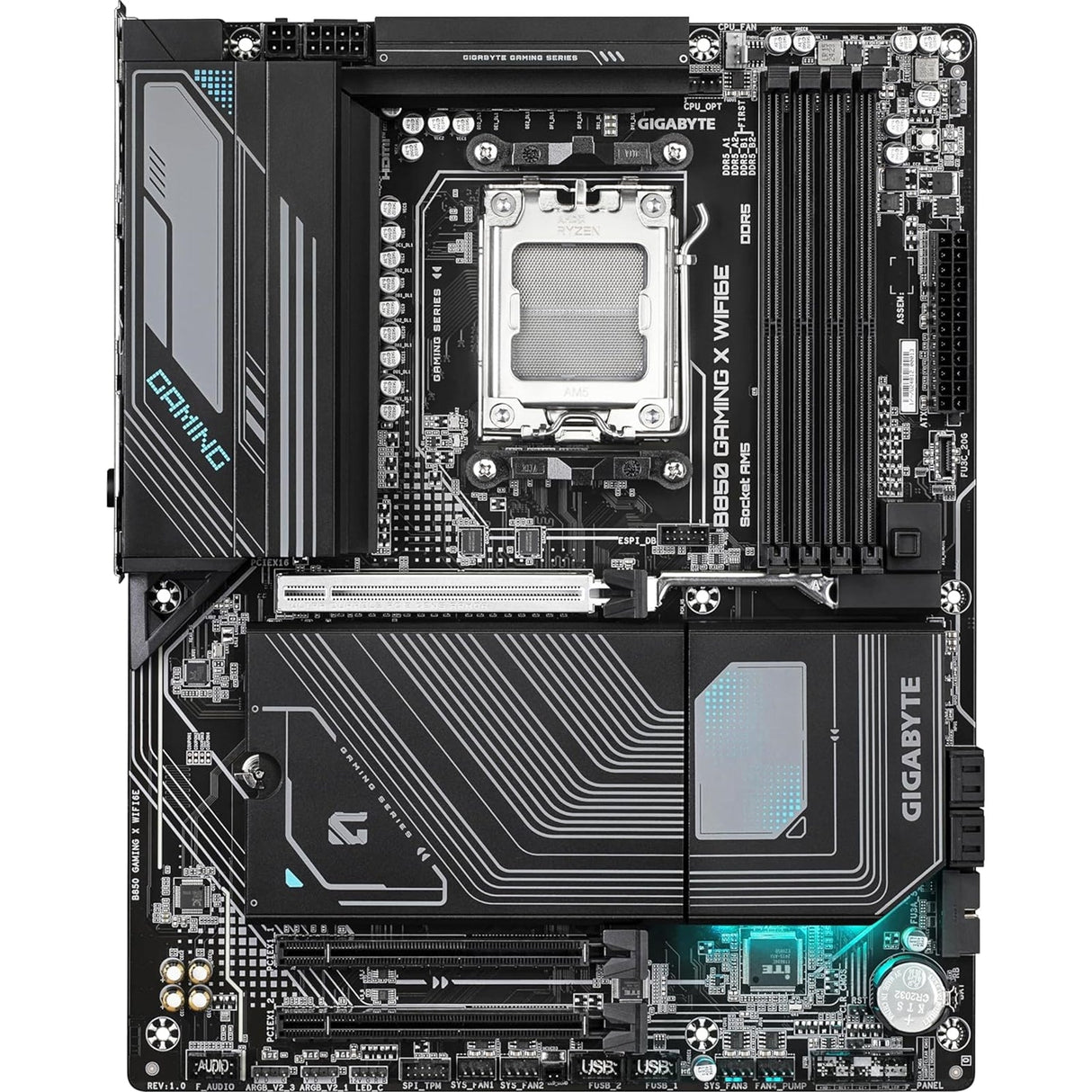 Gigabyte B850 GAMING X WIFI6E AMD AM5 Socket Motherboard, ATX, 4x DDR5 Slots, 3x M.2 Sockets, Fitted I/O Shield, 2.5GbE LAN, Wi-Fi 6E, 1x DisplayPort / 1x HDMI Port