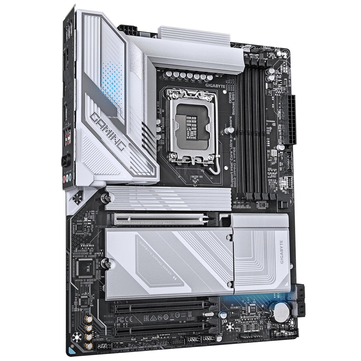 Gigabyte B860 GAMING X WIFI6E Intel 1851 Socket Motherboard, ATX, 4x DDR5 Slots, 3x M.2 Sockets, Fitted I/O Shield, 2.5GbE LAN, Wi-Fi 6E, 1x DisplayPort / 1x HDMI / 1x USB-C (USB4)