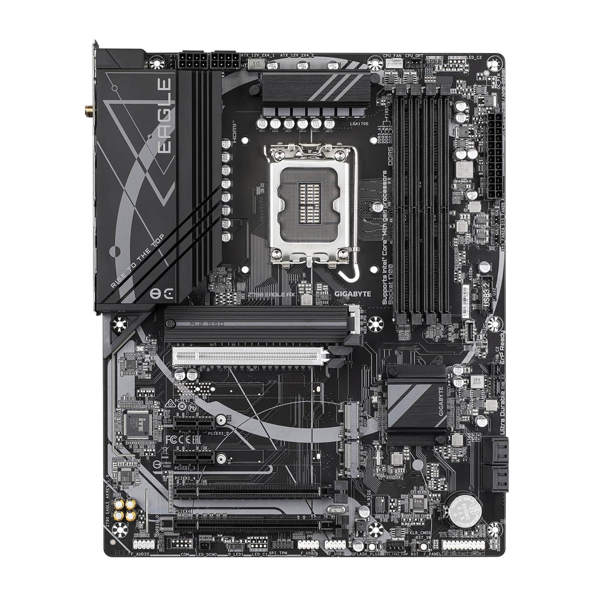 Gigabyte Z790 EAGLE AX Intel 1700 Socket Motherboard, ATX, 4x DDR5 Slots, 3x M.2 Sockets, Fitted I/O Shield, 2.5GbE LAN, Wi-Fi 6E, 1x DisplayPort / 1x HDMI Port