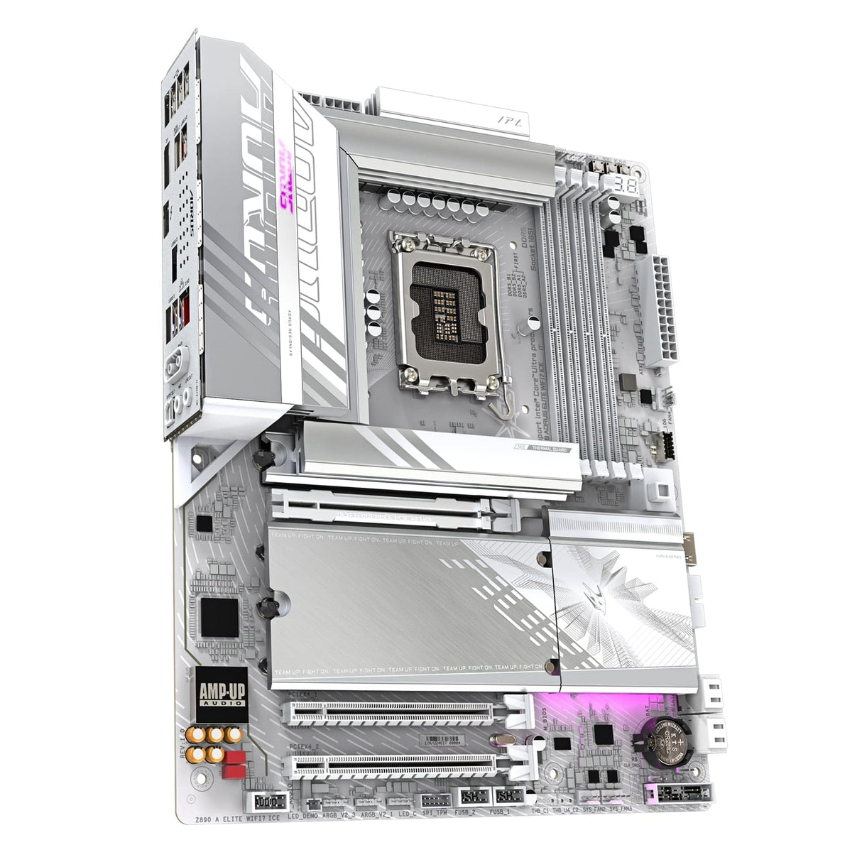 Gigabyte Z890 AORUS ELITE WIFI7 ICE Intel 1851 Socket Motherboard, ATX, 4x DDR5 Slots, 4x M.2 Sockets, Fitted I/O Shield, 2.5GbE LAN, Wi-Fi 7, 1x DisplayPort / 1x USB-C (USB4)