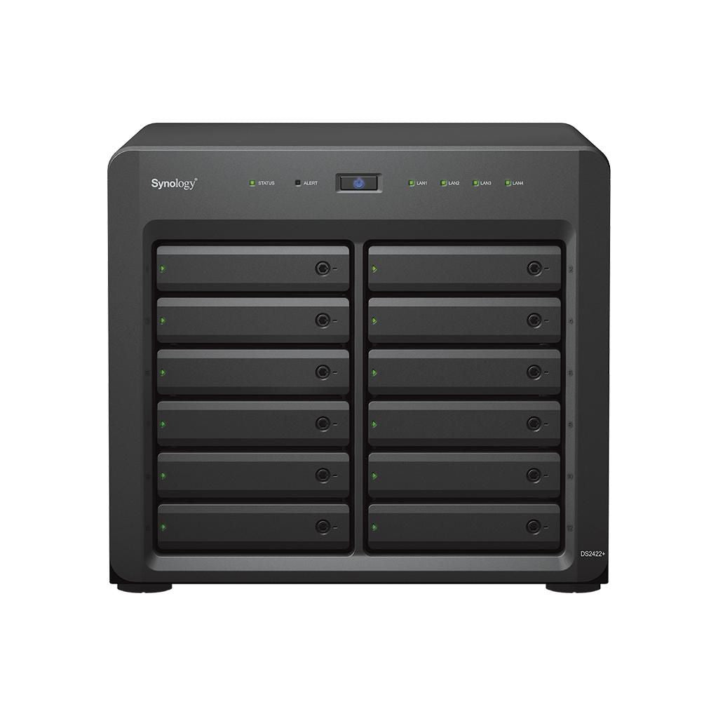 Synology AMD Ryzen V1500B, 4 GB DDR4, 12x 2.5"/3.5" SATA, 4x RJ-45 1GbE, 2x USB 3.2 Gen 1 + 12x 12TB HDD
