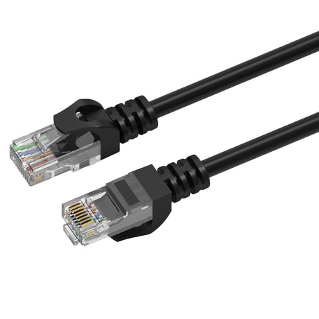 Prevo CAT6-BLK-5M Network Cable, RJ45 (M) to RJ45 (M), CAT6, 5m, Black, Oxygen Free Copper Core, Sturdy PVC Outer Sleeve & Clip Protector, Retail Box Packaging