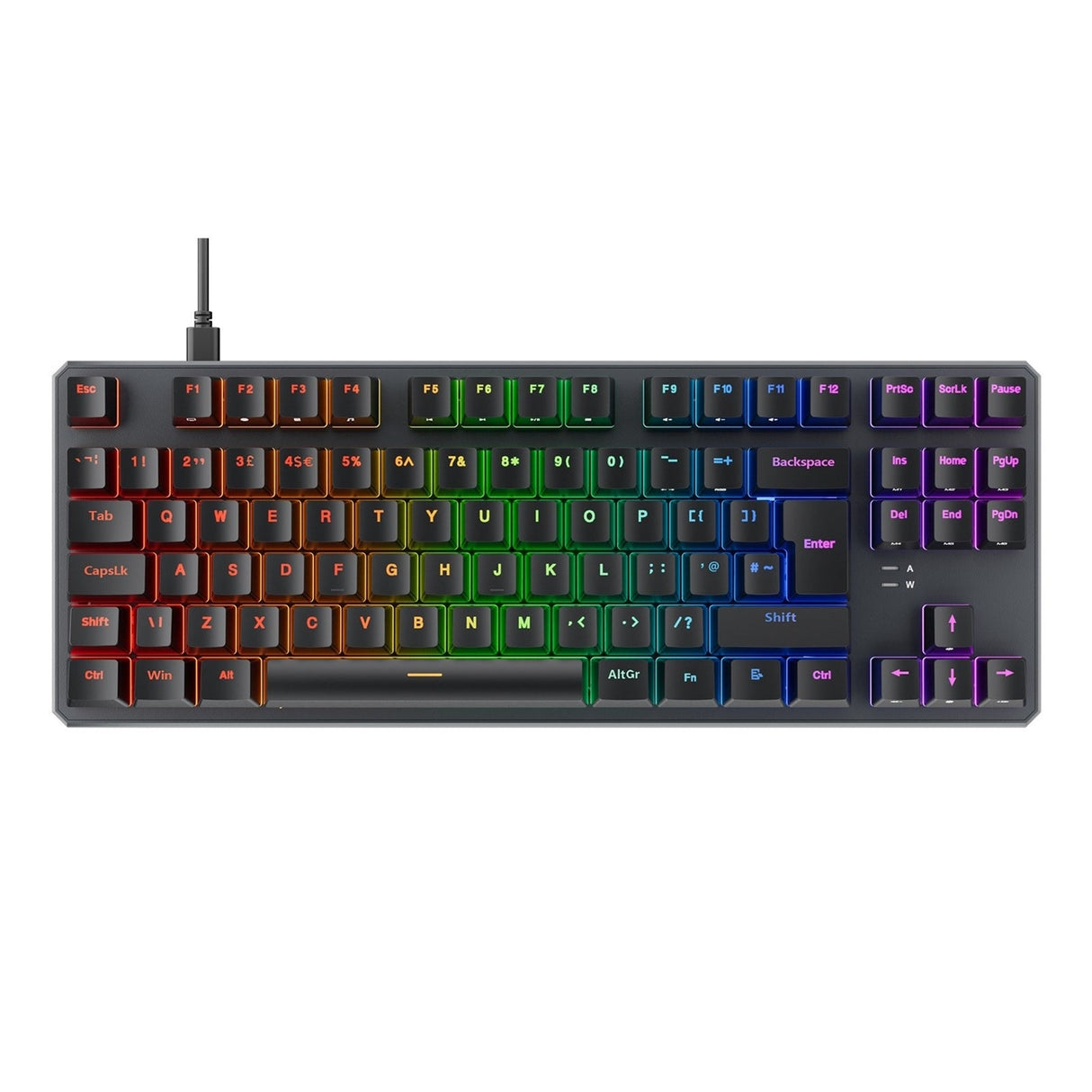 Tecware Phantom+ 80% TKL RGB Mechanical Gaming Keyboard with Wraith Brown Switches Black