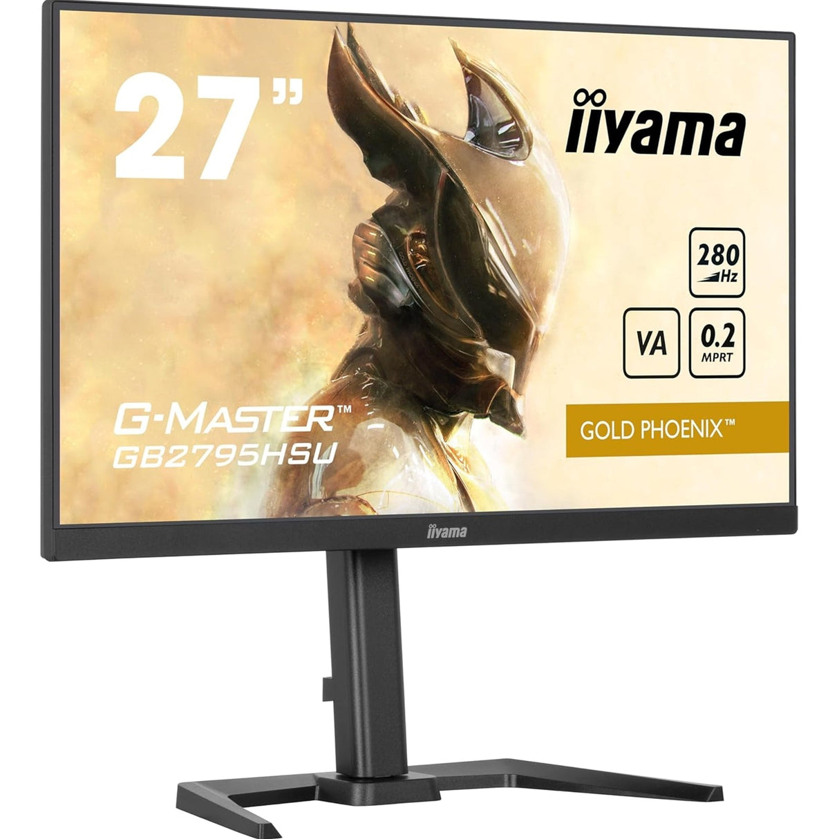 iiyama G-MASTER GB2795HSU-B1 27 inch Monitor, Full HD, 0.2ms, HDMI, DisplayPort, HDCP, USB Hubx4, Freesync, 280Hz, Speakers, Black, Internal PSU, Height Adjust, Pivot, VESA
