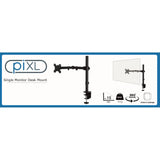piXL Desk-Mounted Fully-Adjustable Single Monitor Arm for Screens up to 32 inch with VESA Mount & Built-In Cable Management